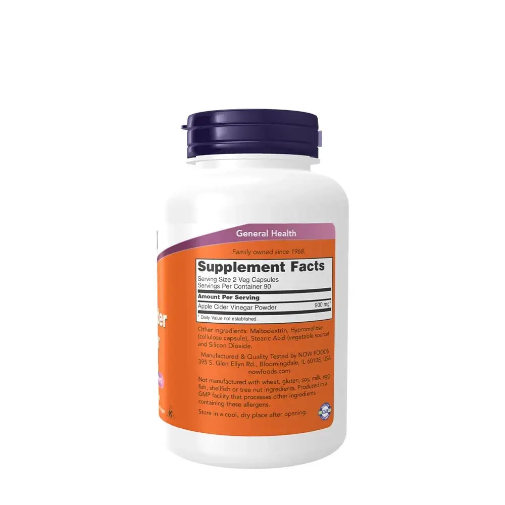 Aceto di Mele 450 mg - NOW Foods - 180 Capsule Vegetali - immagine 2