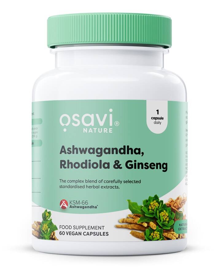 Ashwagandha + Rhodiola & Ginseng - 60 vegan caps - Nuvalia