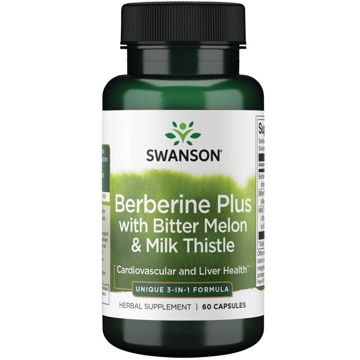Berberine Plus with Bitter Melon & Milk Thistle - 60 caps - Nuvalia