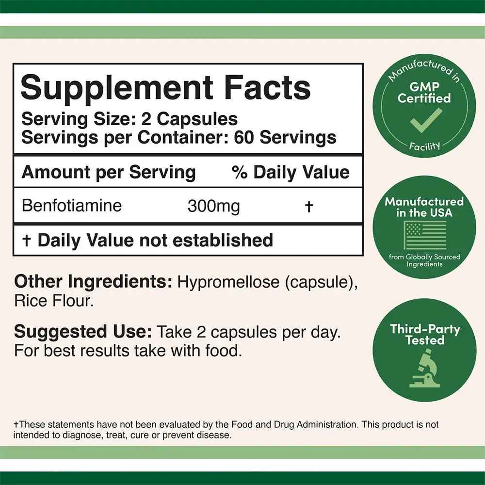 Double Wood Supplements Benfotiamine (120 Capsule) - immagine 2