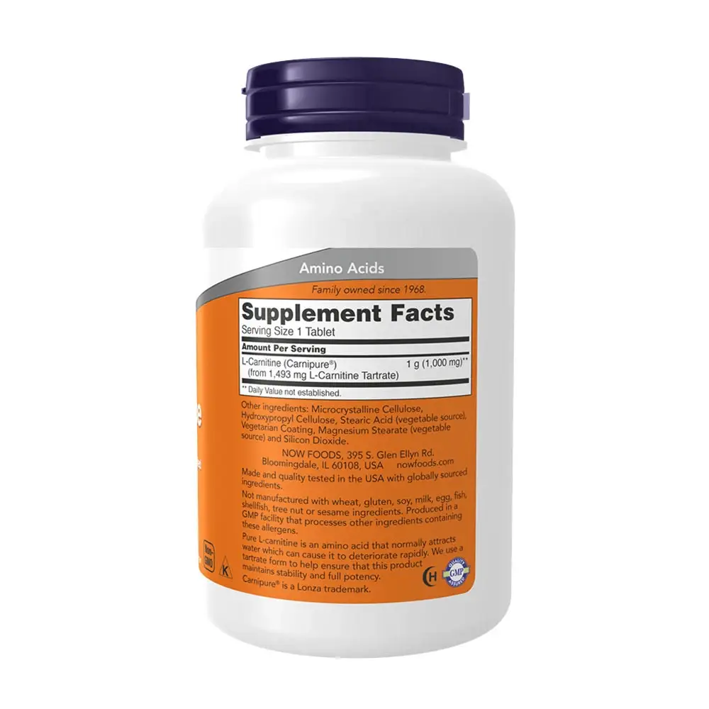 NOW L-Carnitine 1000 mg - 100 Compresse - immagine 2