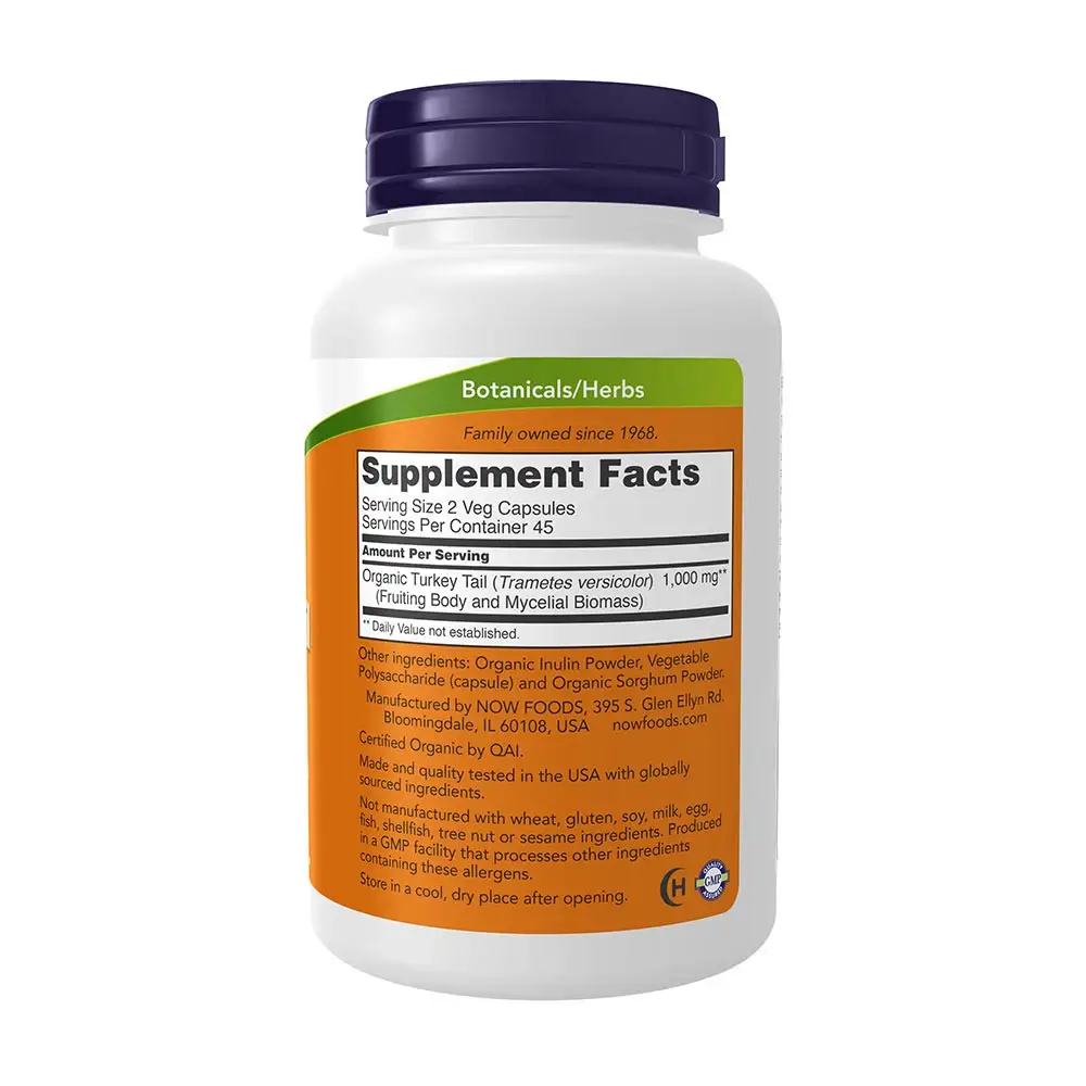 NOW Turkey Tail 500 mg – 90 Capsule Vegetali - immagine 2