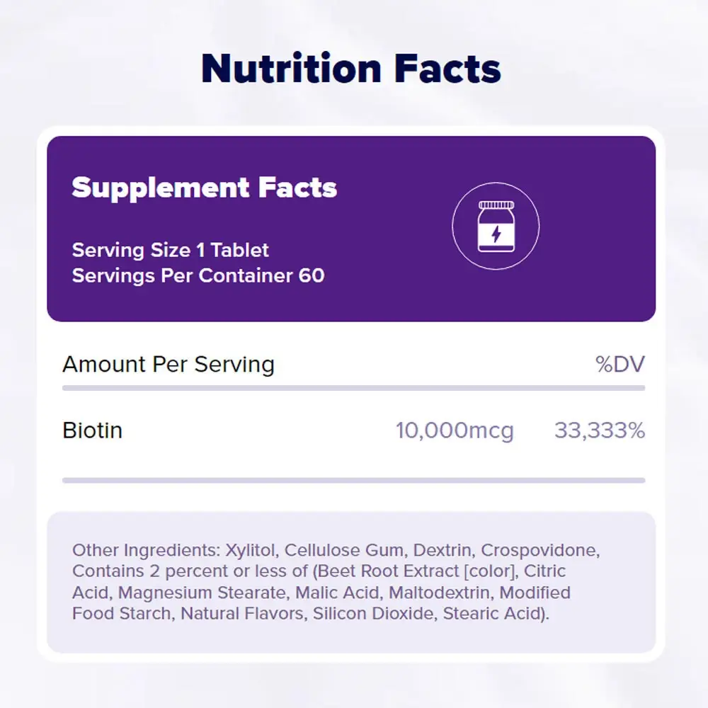 Natrol Biotin Beauty - 60 Compresse - immagine 5