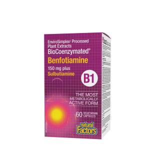 Natural Factors BioCoenzymated Benfotiamina • B1 più Sulbutiamina (60 capsule) - Nuvalia