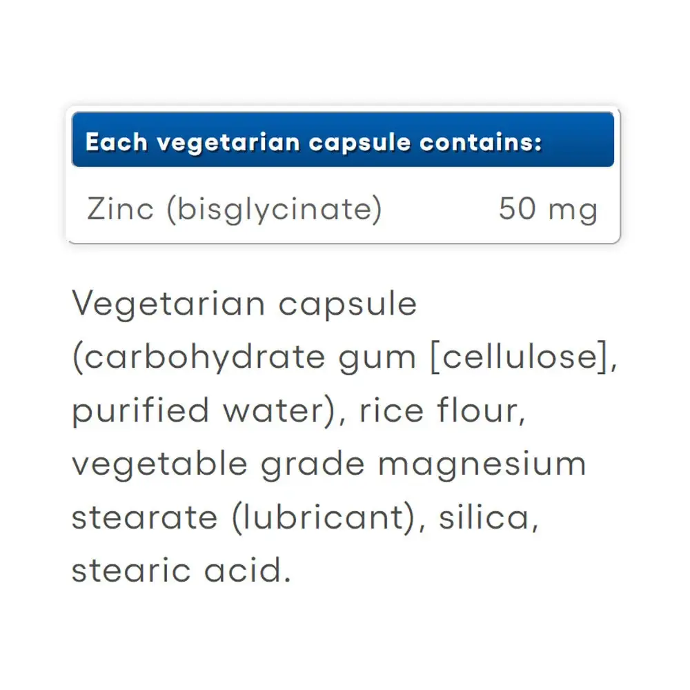 Natural Factors Zinc Bisglycinate 50 mg – 120 Capsule - immagine 2