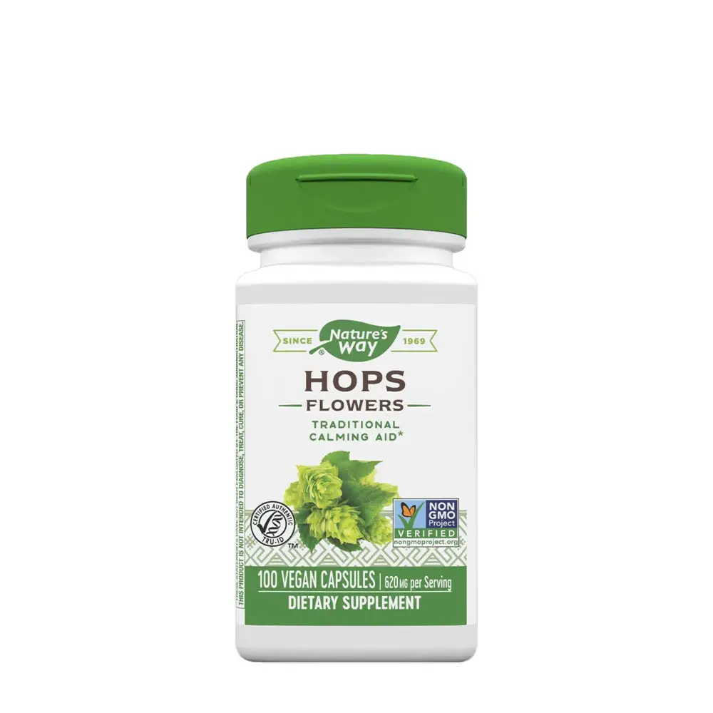 Natures Way Hops Flowers (100 Capsules) - Nuvalia