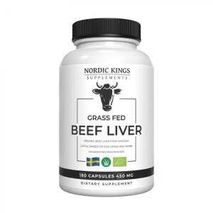 Nordic Kings 100% Fegato di manzo biologico da allevamento al pascolo – 180 capsule - Nuvalia
