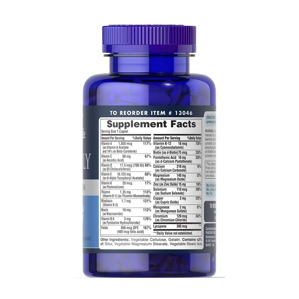 Puritan's Pride One Daily Men's Multivitamin (100 Caplet) - immagine 4