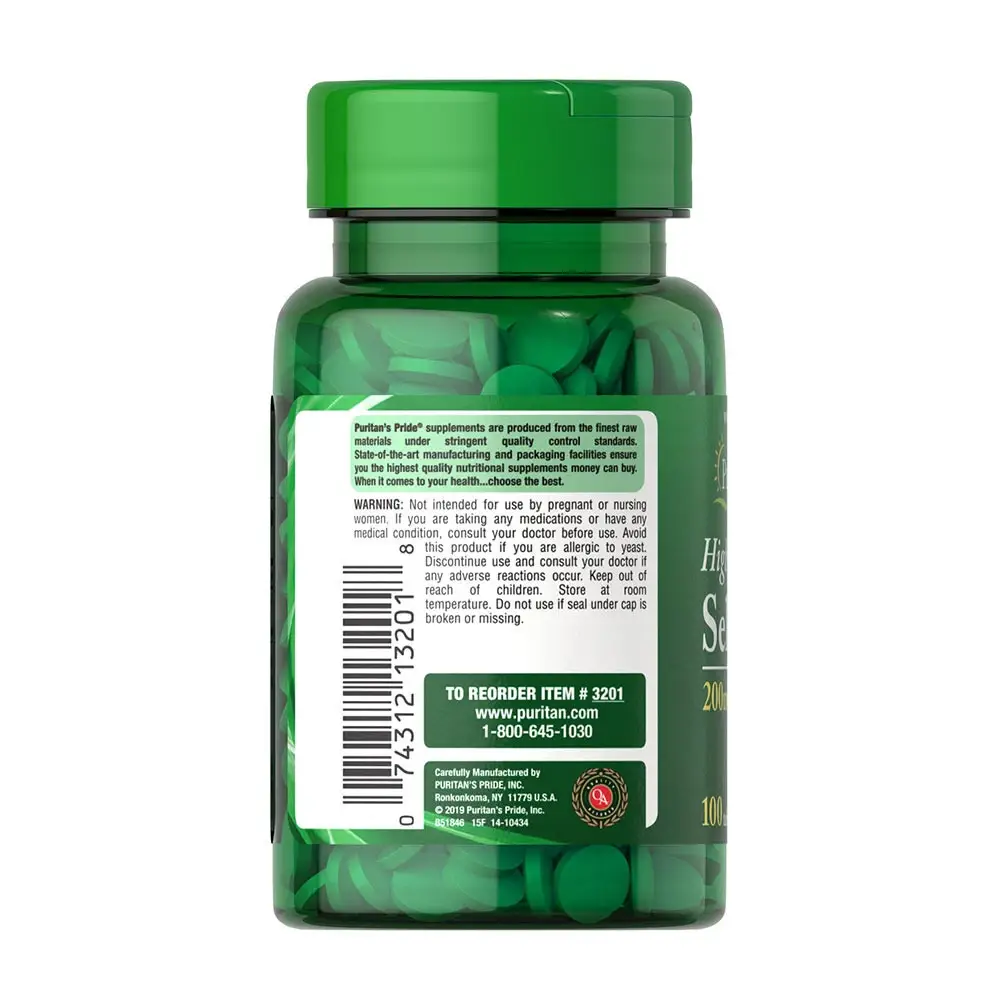 Puritan's Pride Selenium 200 mcg (100 Compresse) - immagine 7