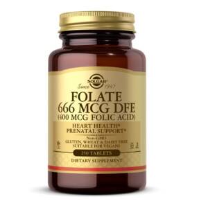 SOLGAR Folate 666 mcg DFE (400 mcg Folic Acid) (250 tabs) - Nuvalia