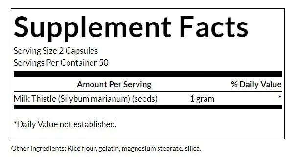 SWANSON FS Milk Thistle 500mg 100 capsule - immagine 2