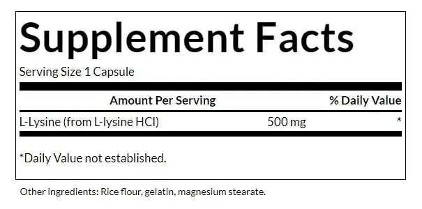 SWANSON L-Lizyna 500mg 100kaps - immagine 3