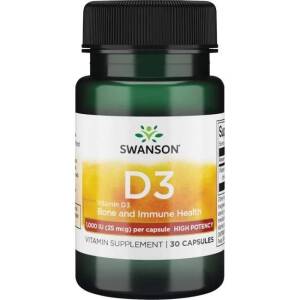 SWANSON Vitamina D-3 1000 UI 30 capsule - Nuvalia
