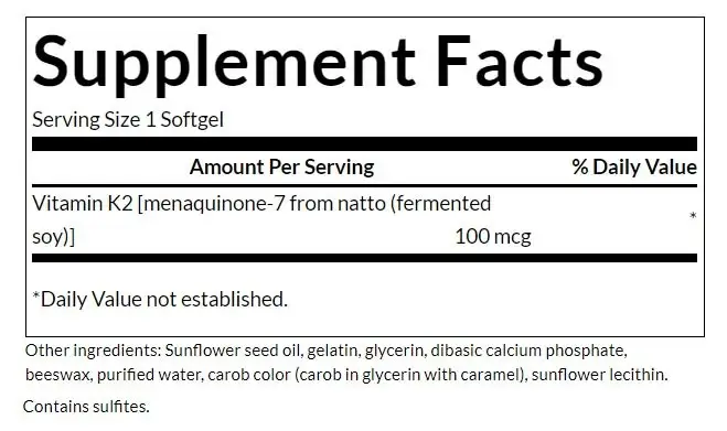 SWANSON Vitamina K2 naturale 100mcg - 30 caps - immagine 2