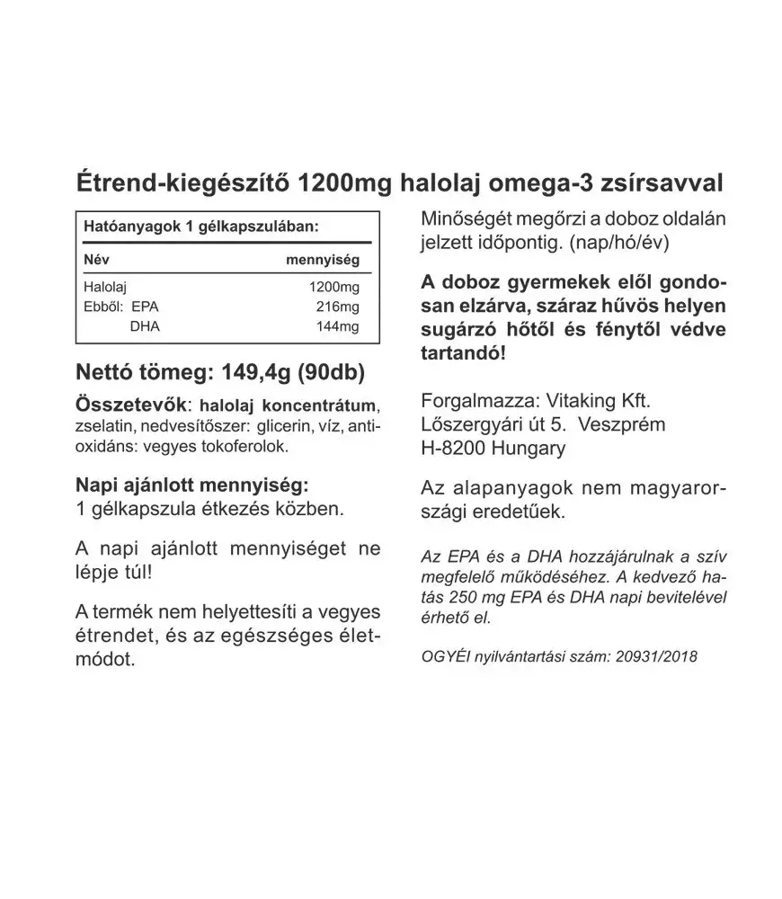 Vitaking Omega-3 1200 mg (90 Softgel) - immagine 2