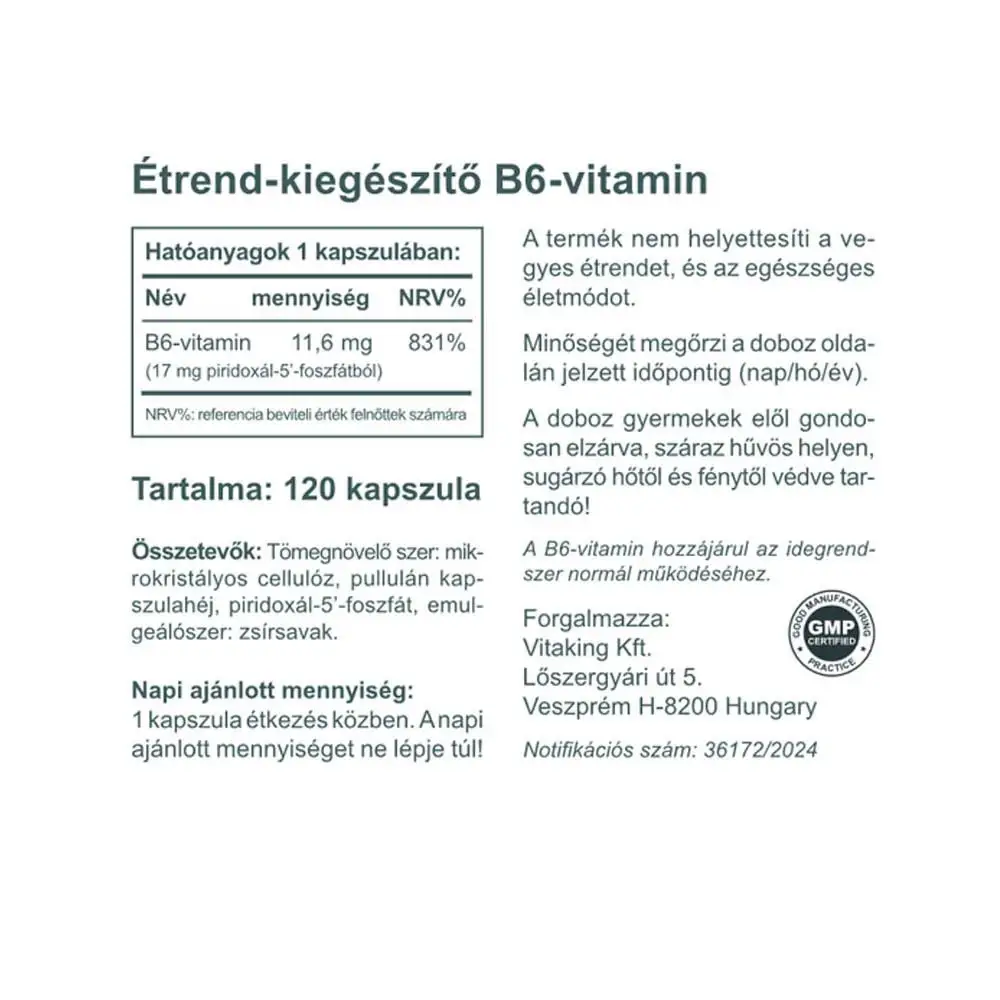 Vitaking Vitamina B6 (P5P) (120 Capsule) - immagine 2