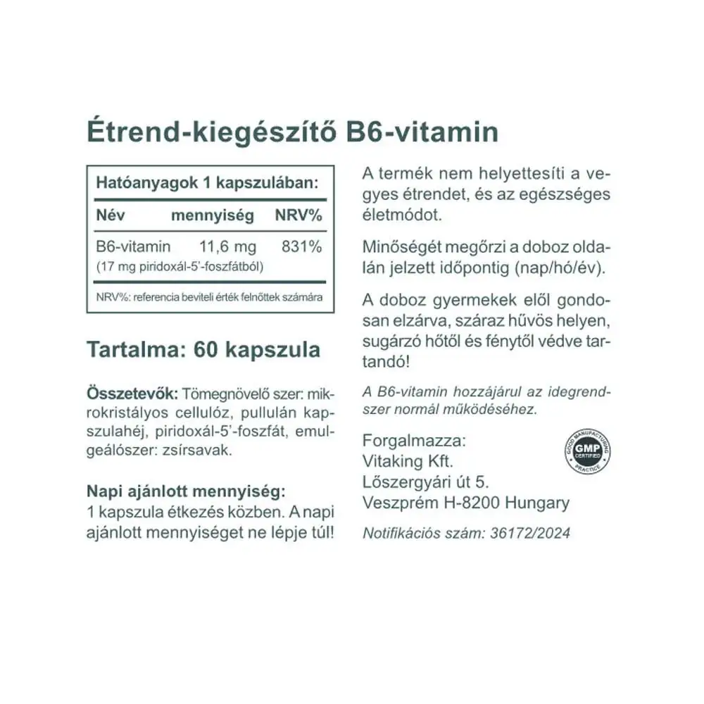 Vitaking Vitamina B6 (P5P) (60 Capsule) - immagine 2