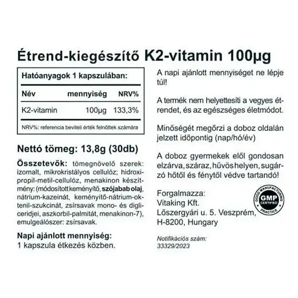 Vitaking Vitamina K2 90 mcg (30 Capsule) - immagine 2