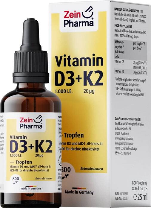 Vitamin D3 + K2 - 25 ml. - Nuvalia